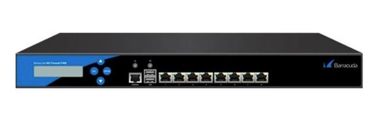 Barracuda F400 Network Security/Firewall Appliance - 8 Port - 1000Base-T 1000Base-X - Gigabit Ethernet - AES (128-bit) AES (256-bit) DES 3DES