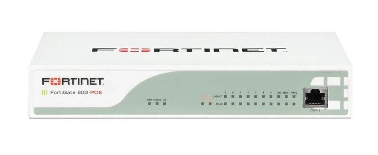 Fortinet FortiWifi 60DPOE Network Security/Firewall Appliance - 10 Port - 1000Base-T - Gigabit Ethernet - Wireless LAN IEEE 802.11a/b/g/n - AES
