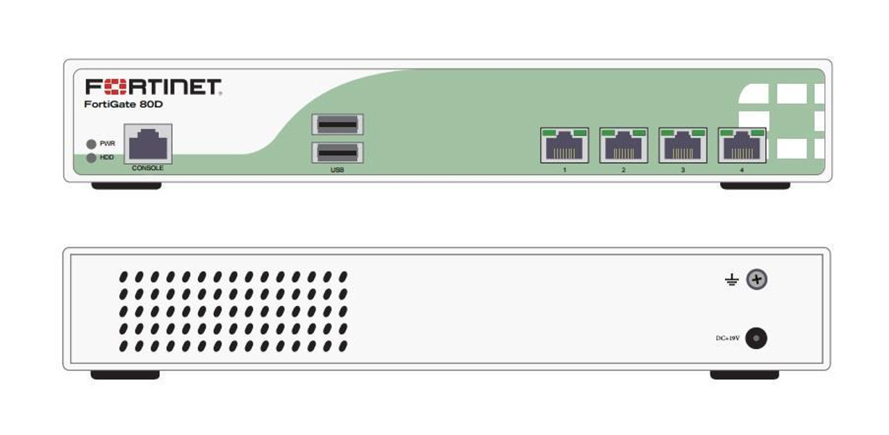 Fortinet FortiGate 80D Network Security/Firewall Appliance - 4 Port - Gigabit Ethernet - 4 x RJ-45 - Desktop