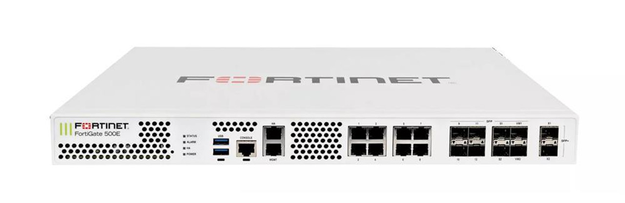 Fortinet FortiGate FG-500E Network Security/Firewall Appliance - 10 Port - 1000Base-T 10GBase-X 1000Base-X - 10 Gigabit Ethernet - AES (256-bit)