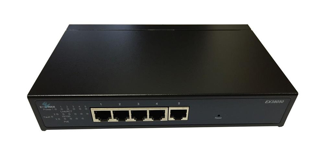 EtherWAN 5-Ports Industrial Unmanaged PoE Ethernet Switch (Refurbished)