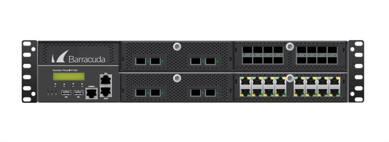 Barracuda F1000 Network Security/Firewall Appliance - 16 Port - 10GBase-X - 10 Gigabit Ethernet - AES (128-bit) AES (256-bit) DES 3DES CAST