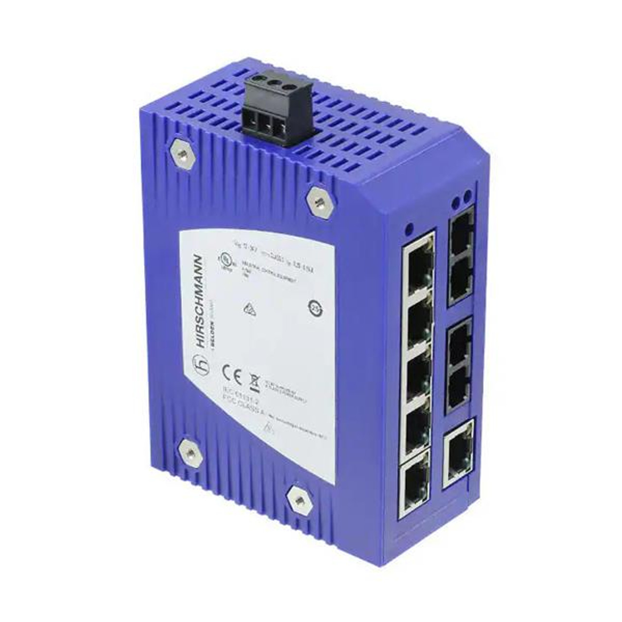 Hirschmann Unmanaged Industrial Ethernet Rail Switch 10/100 Mbit/s Ethernet 6 x 10/100BASE-TX 1 x 100BASE-FX MM cable SC sockets (Refurbished)