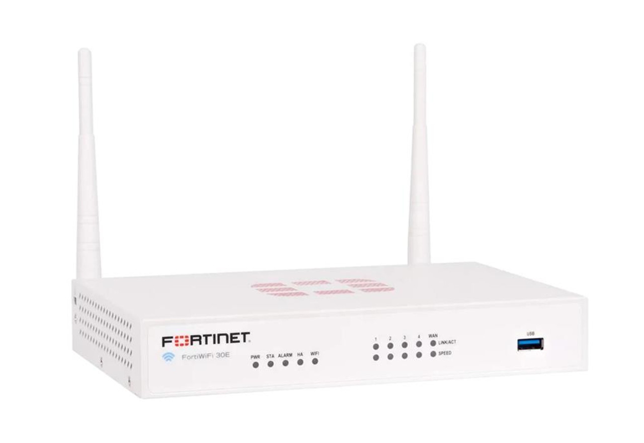Fortinet FortiWifi 30E Network Security/Firewall Appliance - 5 Port - 1000Base-T - Gigabit Ethernet - Wireless LAN IEEE 802.11n - AES (256-bit)