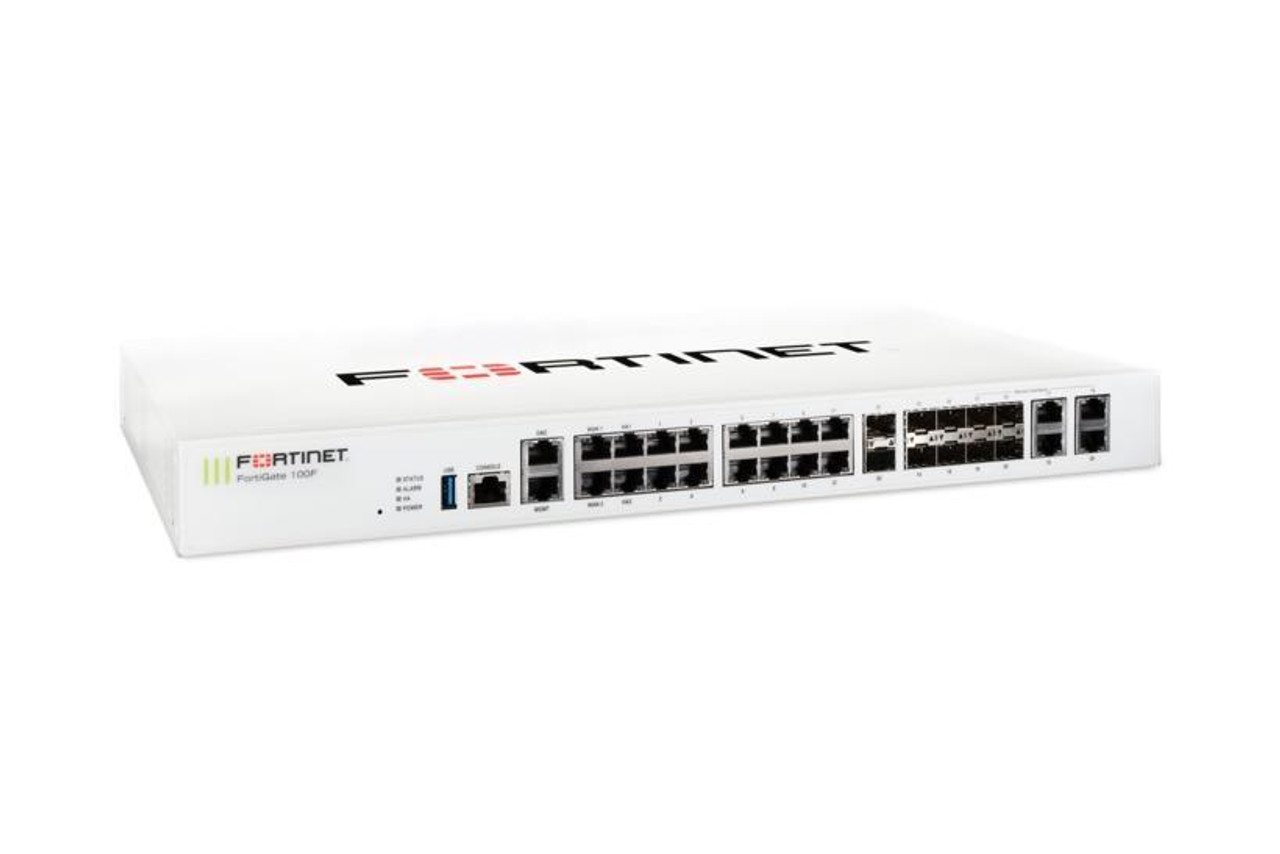 Fortinet FortiGate 100F Network Security/Firewall Appliance - 22 Port - 10GBase-X 1000Base-T 1000Base-X - 10 Gigabit Ethernet - AES (256-bit)