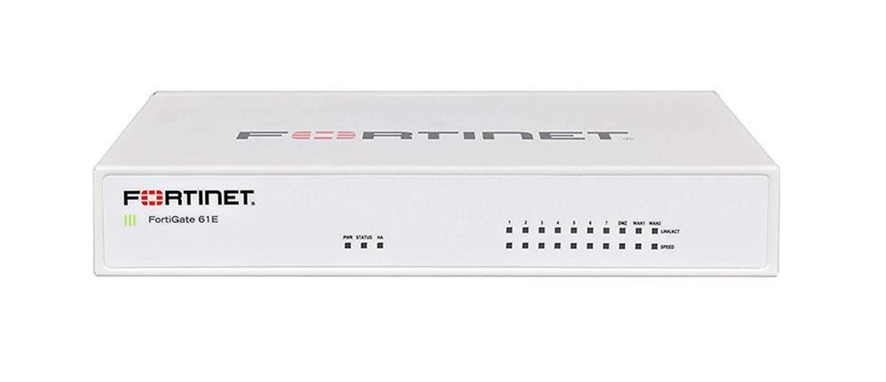 Fortinet FortiGate 61E Network Security/Firewall Appliance - 10 Port - 1000Base-T - Gigabit Ethernet - AES (256-bit) SHA-256 AES (128-bit) - 10 x