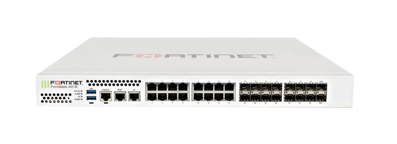 Fortinet FortiGate FG-401E Network Security/Firewall Appliance - 18 Port - 1000Base-T 1000Base-X - Gigabit Ethernet - AES (256-bit) SHA-256 - 500