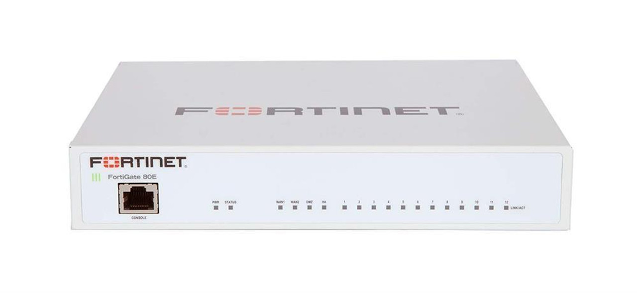 Fortinet FortiGate 80E Network Security/Firewall Appliance - 14 Port - 1000Base-T 1000Base-X - Gigabit Ethernet - AES (256-bit) SHA-256 - 200 VPN