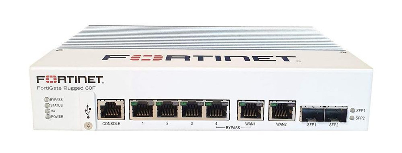 Fortinet FortiGate Rugged FGR-60F Network Security/Firewall Appliance - 6 Port - 10/100/1000Base-T 1000Base-X - Gigabit Ethernet - AES (256-bit)
