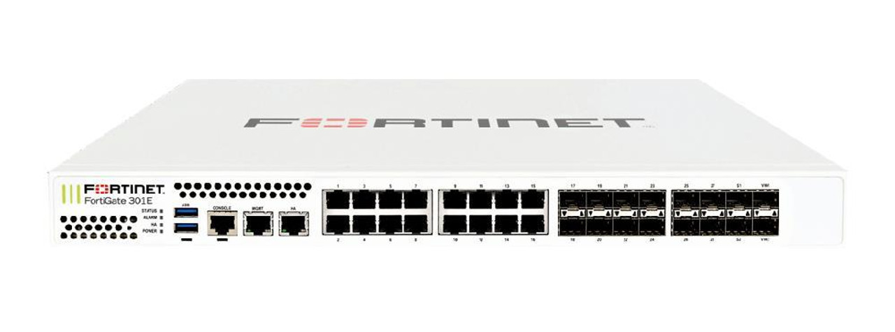 Fortinet FortiGate 301E Network Security/Firewall Appliance - 16 Port - 1000Base-T 1000Base-X - Gigabit Ethernet - AES (256-bit) SHA-256 AES