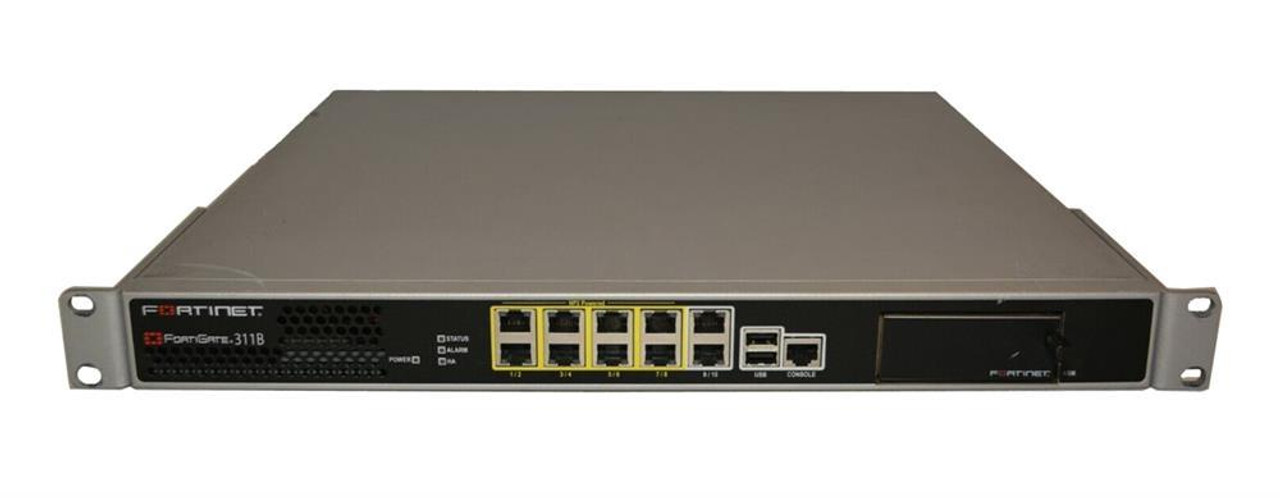 Fortinet FortiGate 311B Security Appliance - 10 Port - Gigabit Ethernet - 1 GB/s Firewall Throughput - 3 Total Expansion