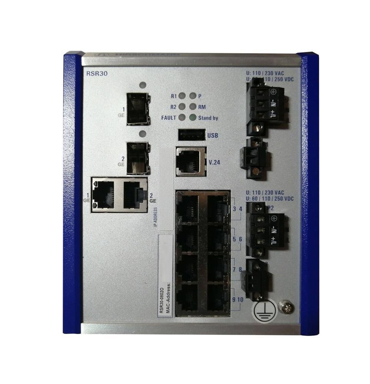 Hirschmann 10-Ports Gigabit / Fast Ethernet DIN Rail Managed Switch (Refurbished)