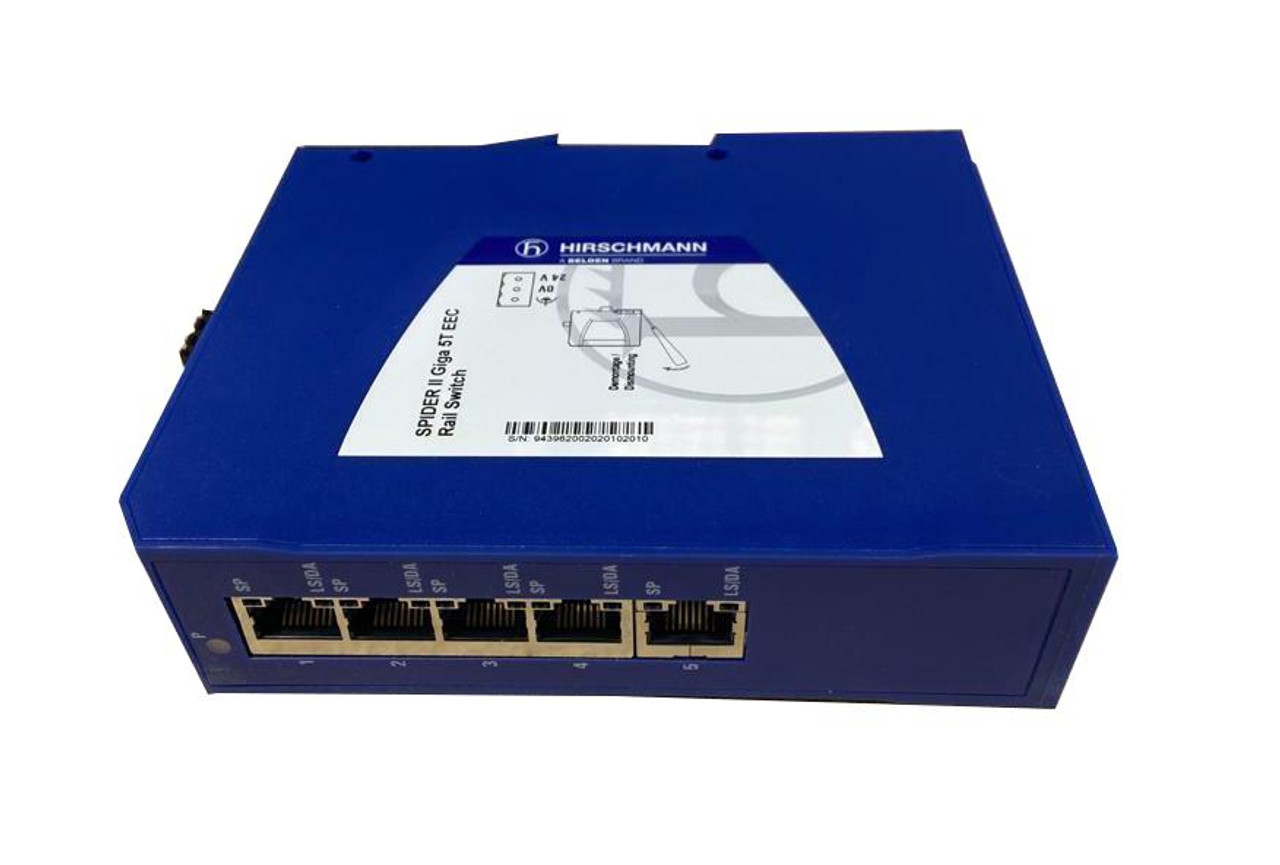 Hirschmann 5-Ports Spider Ii Giga 5T Eec Jumbo 5X Gigabit Tx Ports Unmanaged Ethernet Switch (Refurbished)