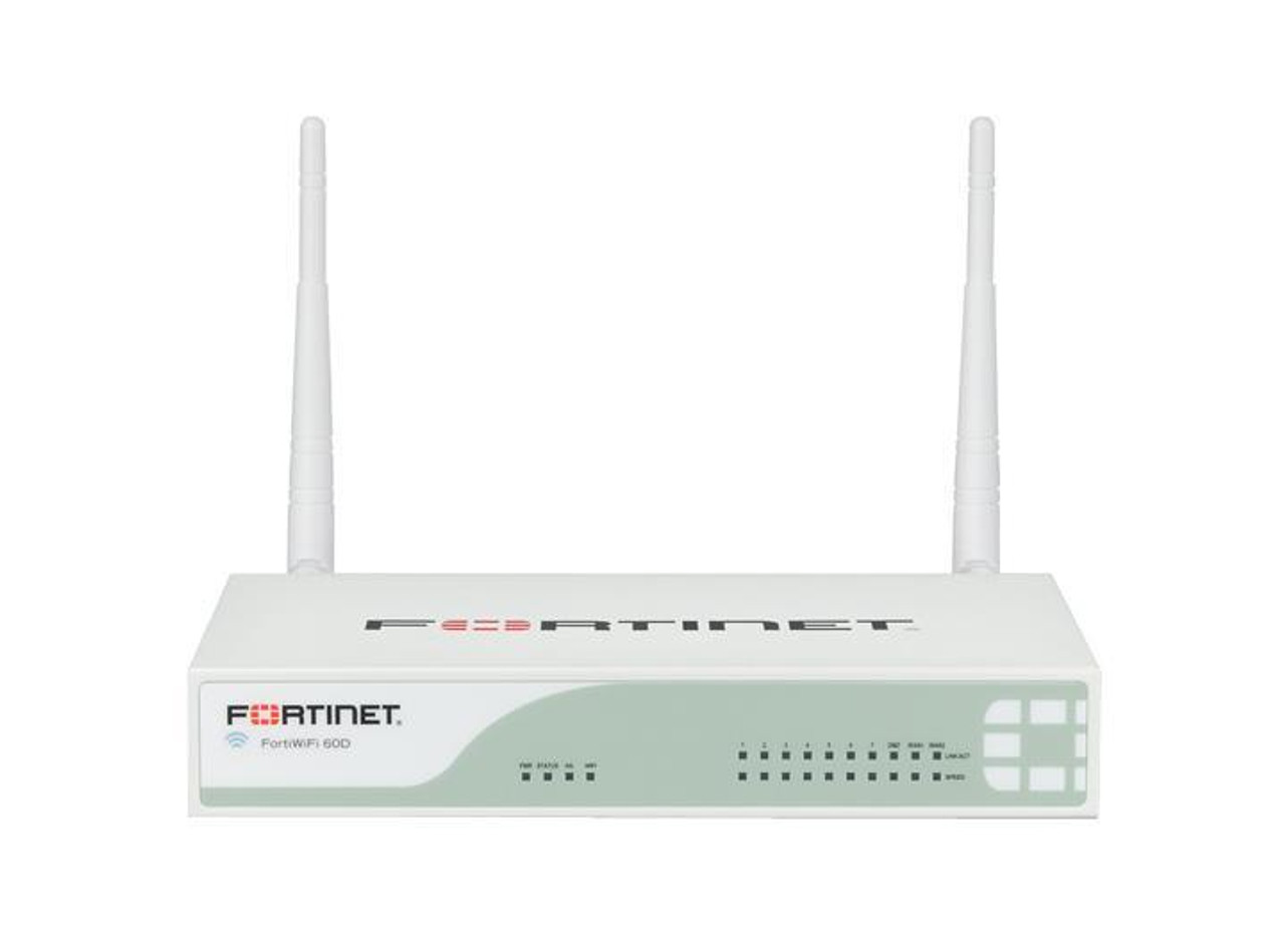 Fortinet FortiWifi 60D Network Security/Firewall Appliance - 10 Port - 10/100/1000Base-T - Gigabit Ethernet - Wireless LAN IEEE 802.11a/b/g/n - 10