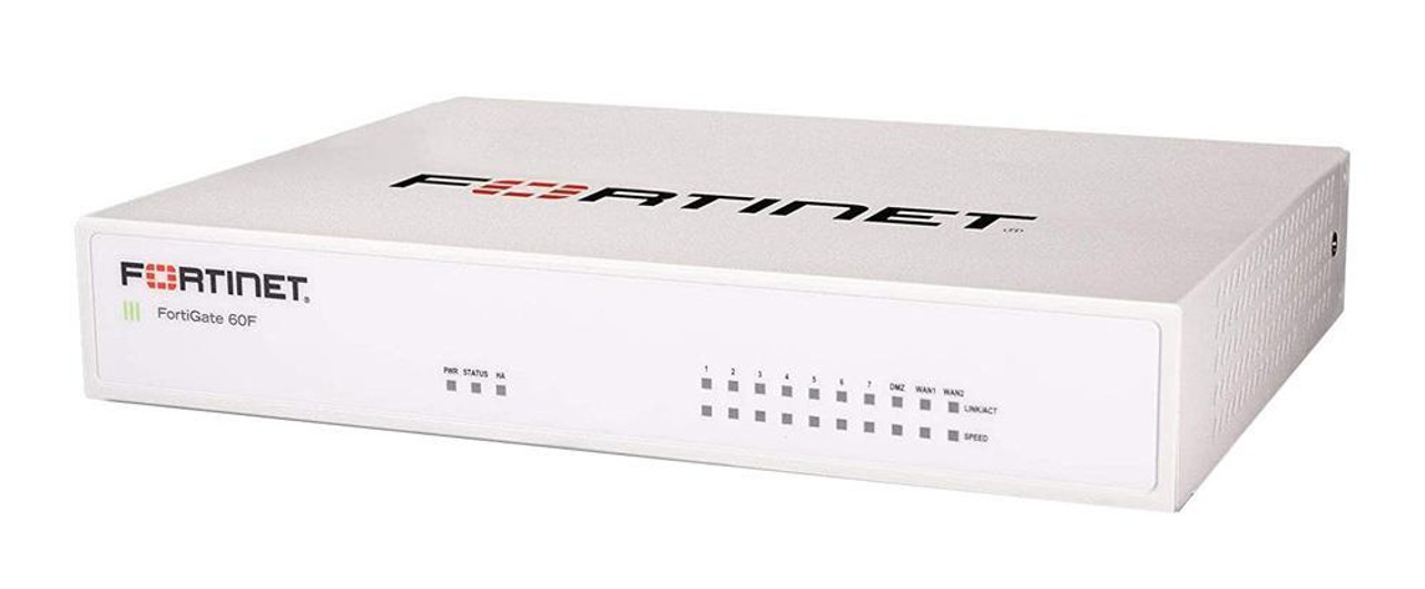 Fortinet FortiGate FG-60F Network Security/Firewall Appliance - 10 Port - 10/100/1000Base-T - Gigabit Ethernet - AES (256-bit) SHA-256 - 200 VPN -