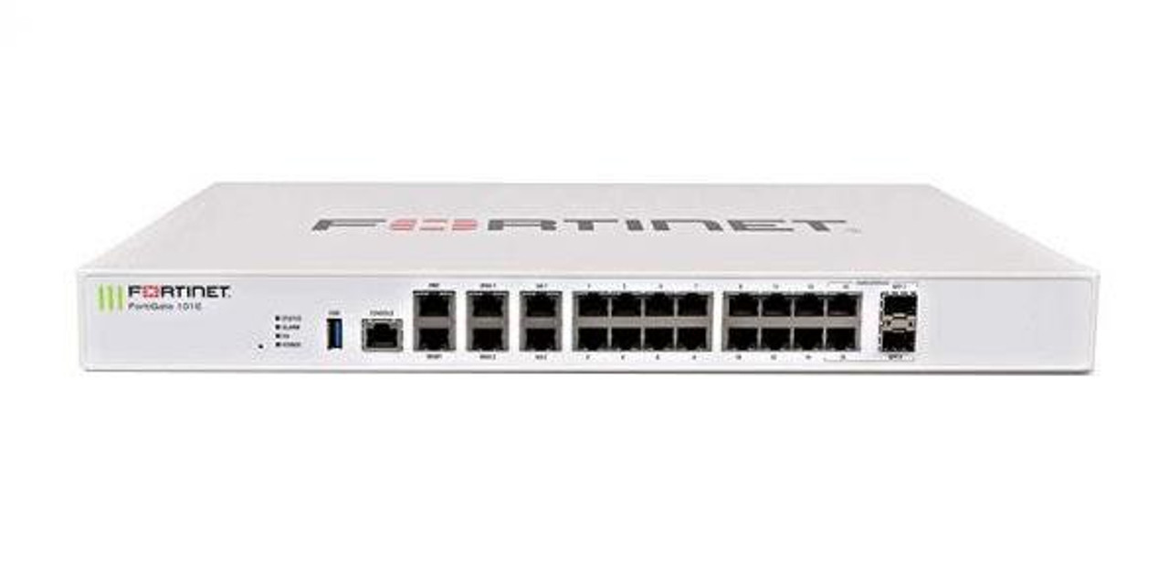 Fortinet FortiGate 101E Network Security/Firewall Appliance - 20 Port - 1000Base-T 1000Base-X - Gigabit Ethernet - AES (256-bit) SHA-256 - 500