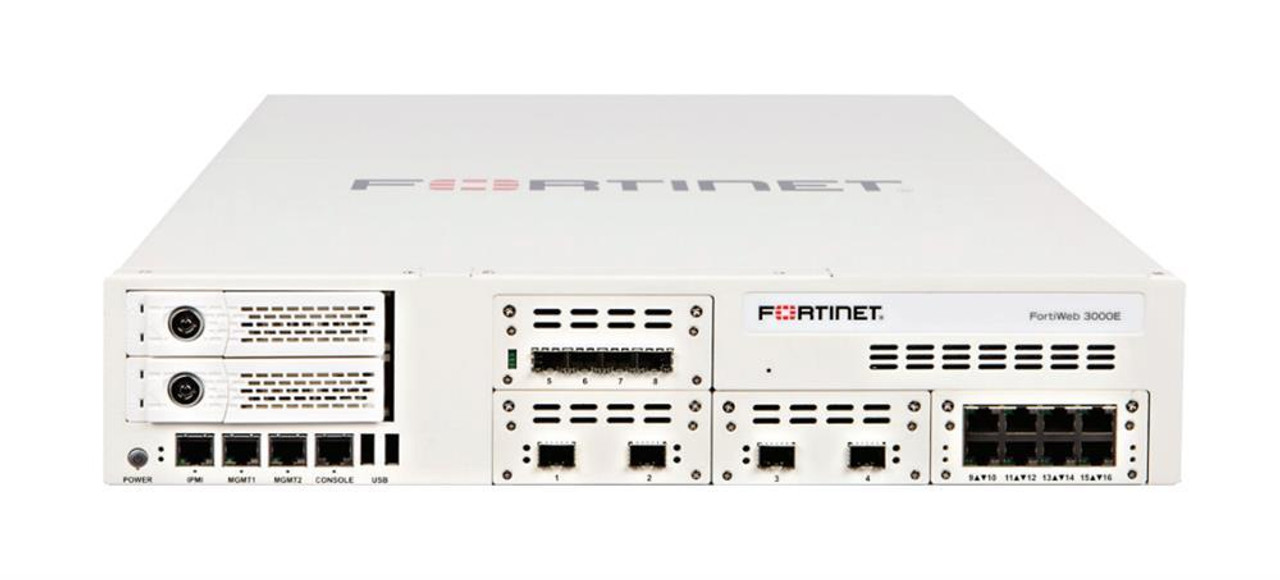 Fortinet FortiWeb FWB-3000E Network Security/Firewall Appliance - 8 Port - 1000Base-T 1000Base-X 10GBase-SR - 10 Gigabit Ethernet - 8 x RJ-45 - 8