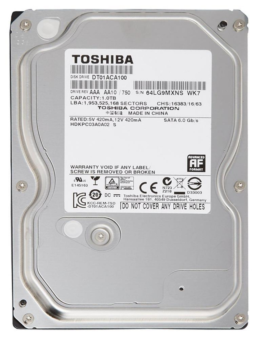 1TB Toshiba 3.5-inch SATA 6Gbps Hard Drive (7200rpm, 32MB cache)