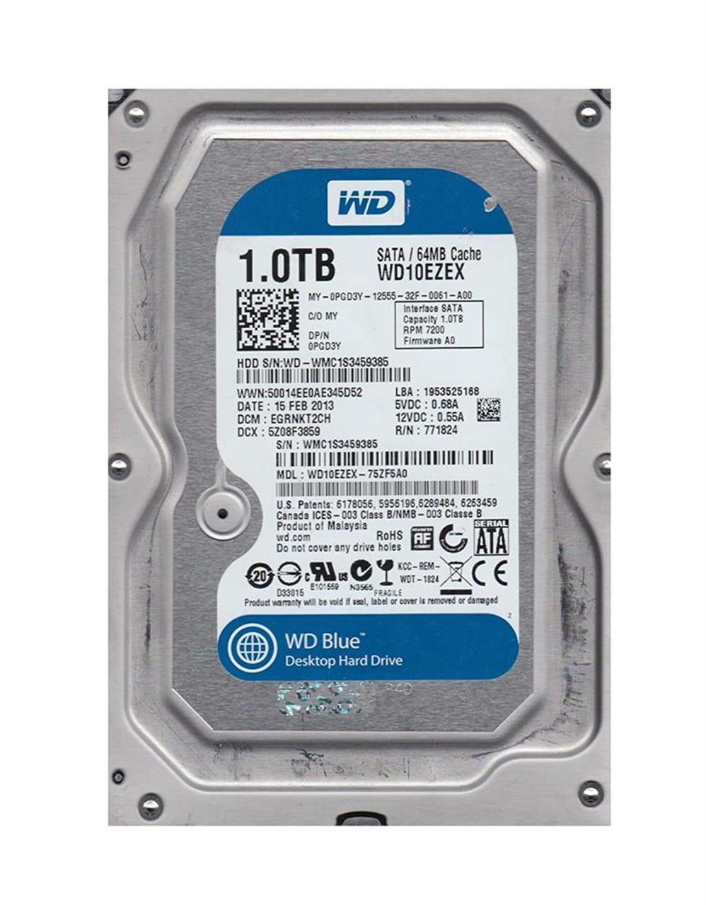 WD10EZEX-75ZF5AO Western Digital Caviar Blue 1TB 7200RPM SATA