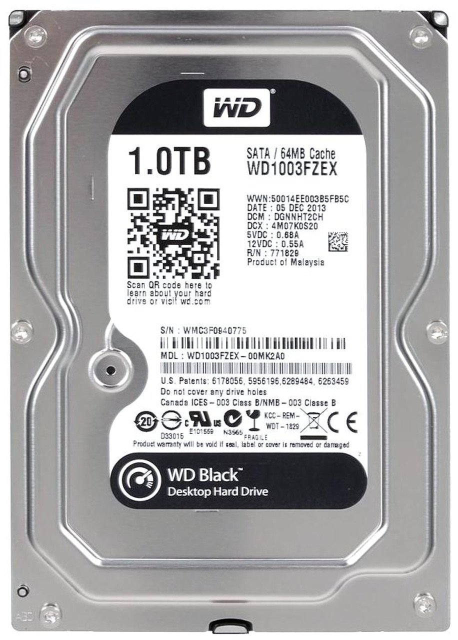  Buy Western Digital 1TB Black Internal Desktop Hard Drive  (Western Digital1003FZEX) Online at Low Prices in India