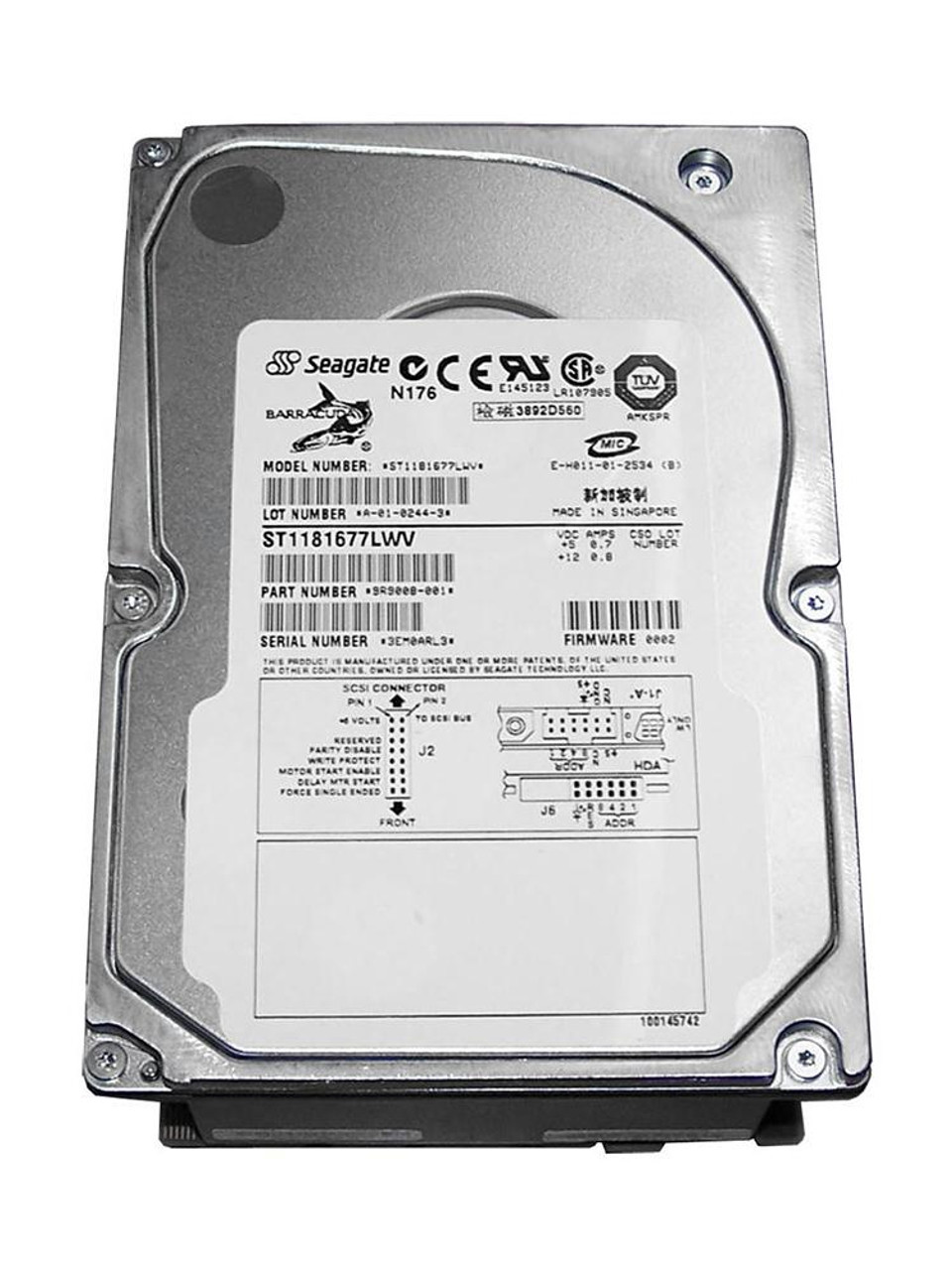 ST1181677LWV Seagate Barracuda 180 181.6GB 7200RPM Ultra-160 SCSI