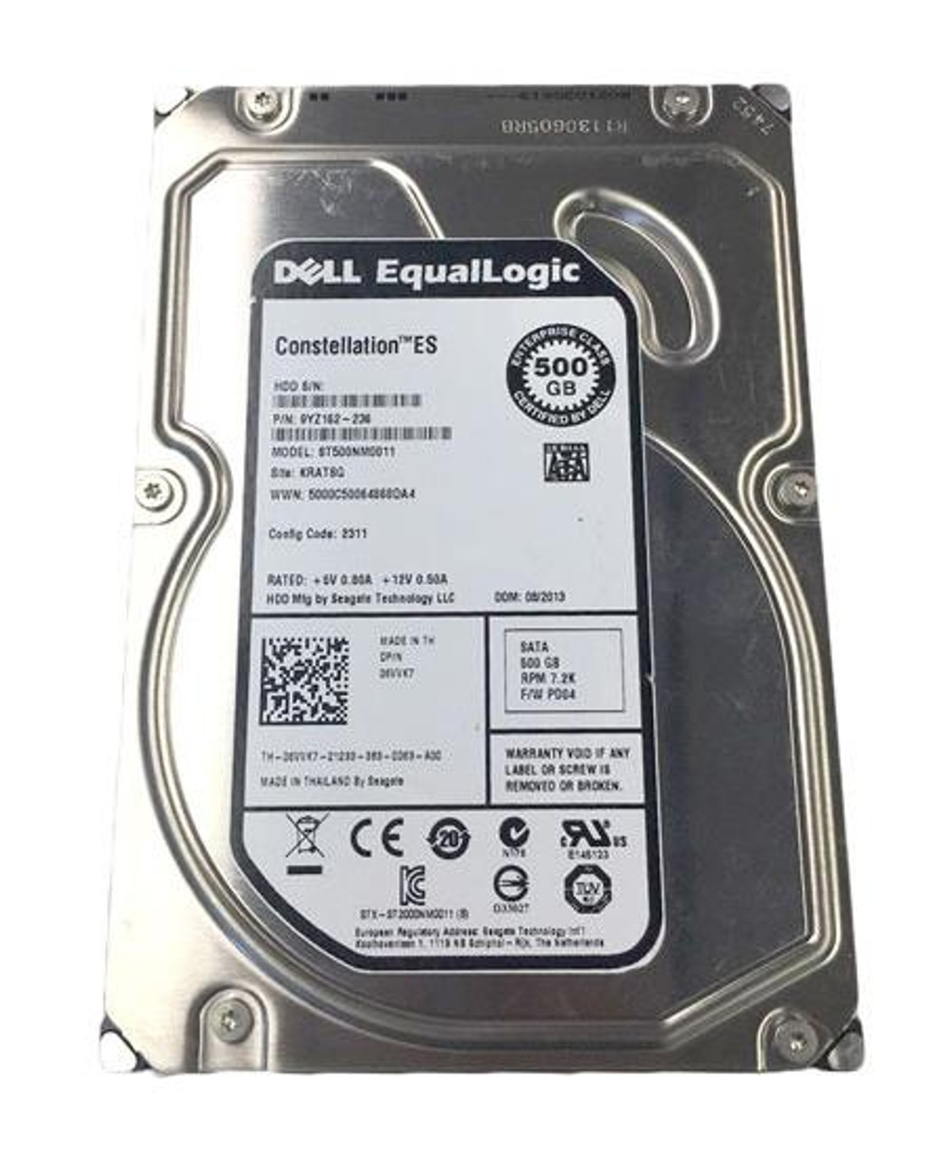 6VVK7 Dell 500GB 7200RPM SATA 6Gbps 64MB Cache 3.5-inch Internal Hard Drive for EqualLogic Server Systems