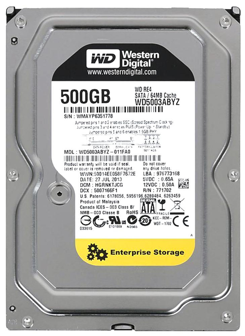 人気商品超目玉 目玉商品 WD 500GB RE Enterprise Hard Drive SATA III 7200 RPM 64 MB  WD5003ABYZ