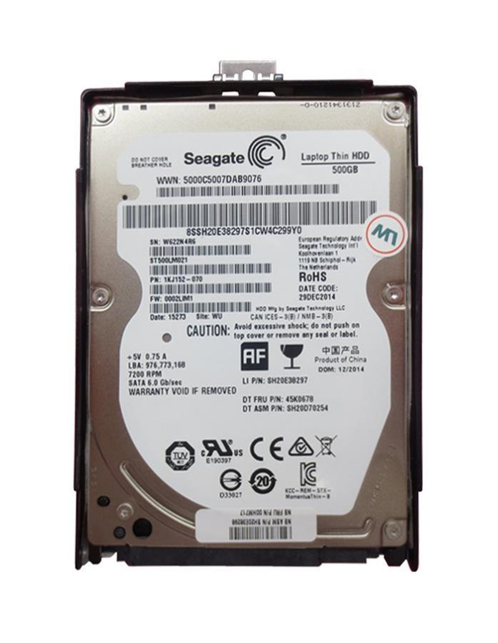 00HM728 Lenovo 500GB 5400RPM SATA 6Gbps 16MB Cache (512e) 2.5-inch Internal Hard Drive