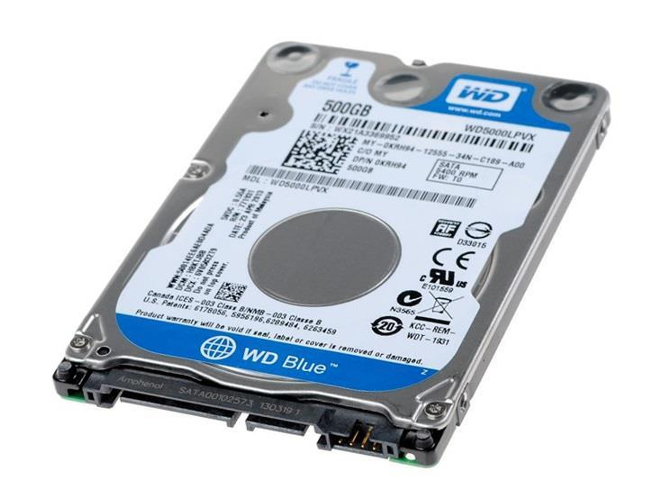 WD5000LPVX-55V0TT3 Western Digital Blue 500GB 5400RPM SATA 6Gbps 8MB Cache  2.5-inch Internal Hard Drive