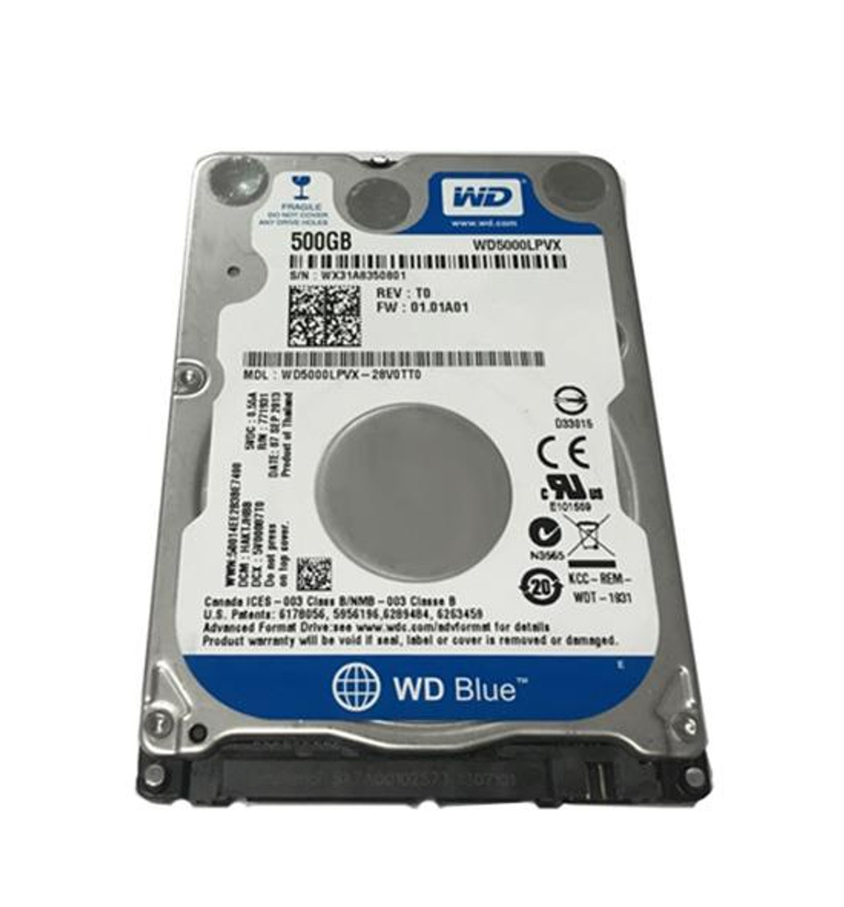 WD5000LPVX-28VOTTO Western Digital Blue 500GB 5400RPM SATA 6Gbps 8MB Cache  2.5-inch Internal Hard Drive