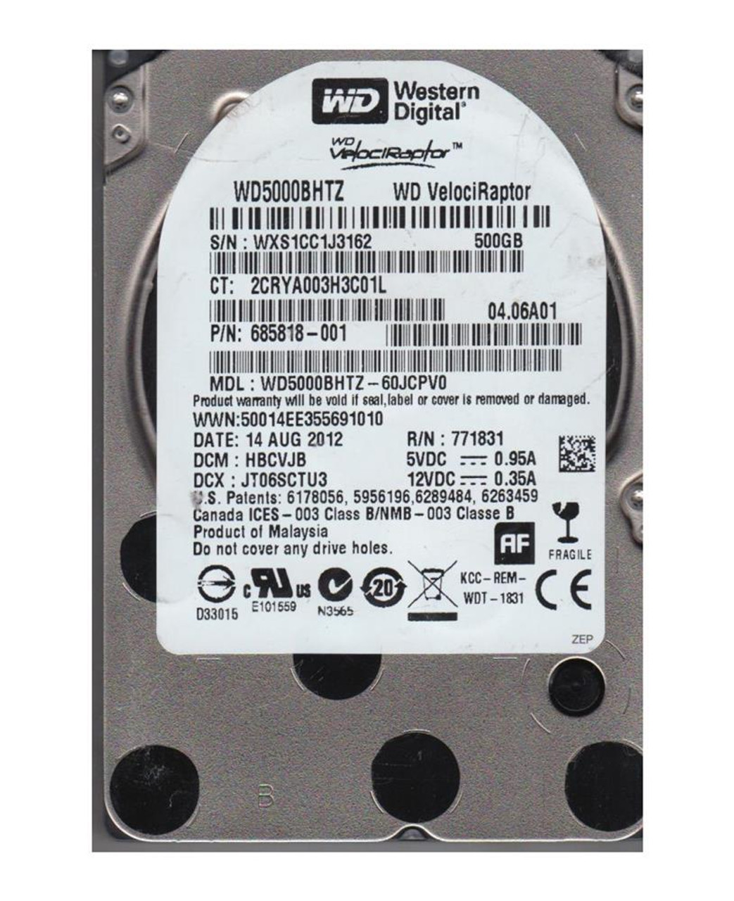 Wd velociraptor store 500gb