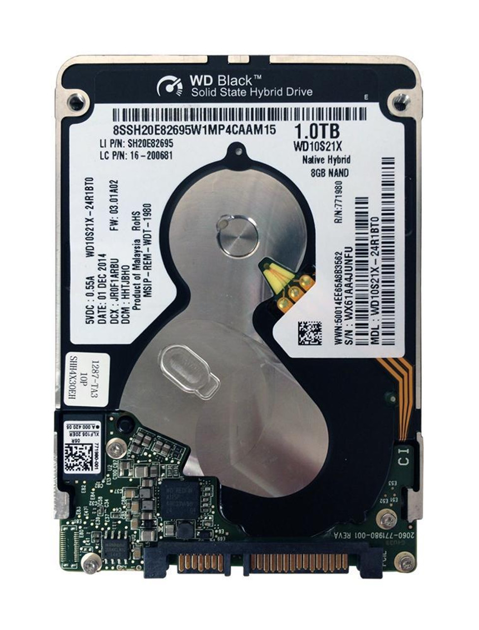 WD10S21X-2WK Western Digital Black SSHD 1TB 5400RPM SATA 6Gbps 16MB Cache 8GB NAND SSD 2.5-inch Internal Hybrid Hard Drive