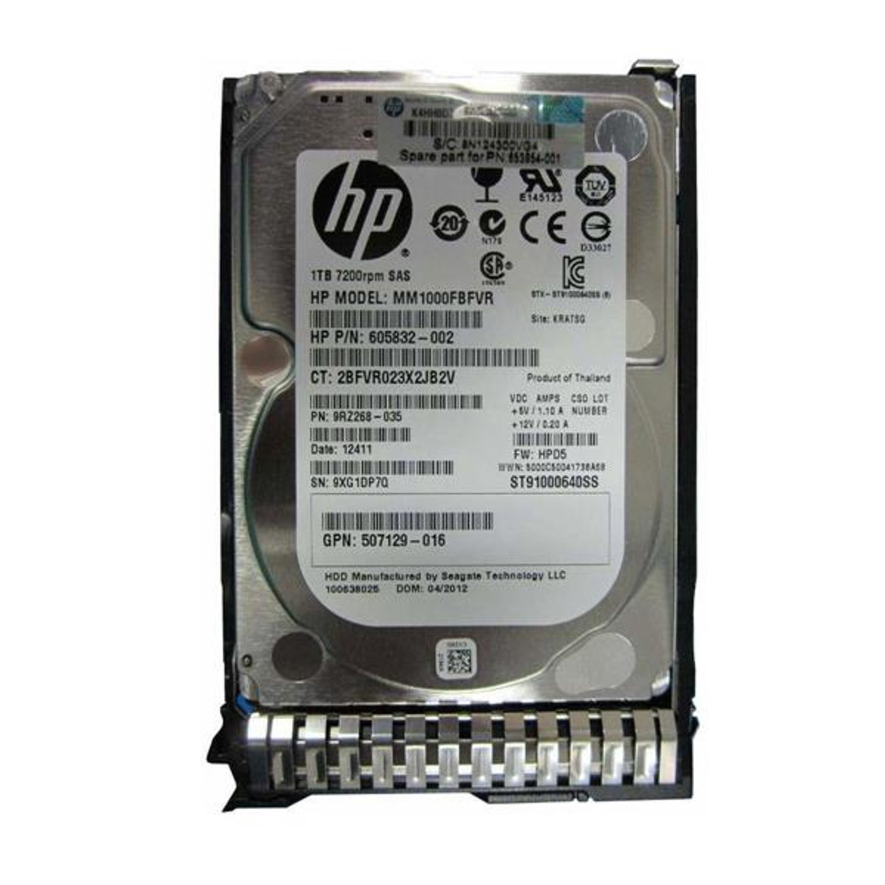655710-K21#0D1 HPE 1TB 7200RPM SATA 6Gbps Hot Swap 2.5-inch Internal Hard Drive