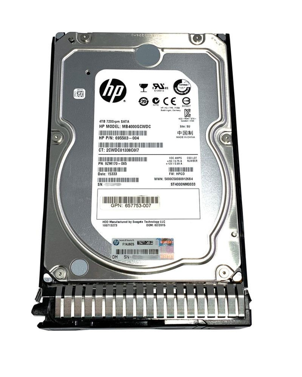 K2Q82A 0D1 HP 4TB 7200RPM SAS 12Gbps Midline Hot Swap (512e) 3.5-inch Internal Hard Drive K2Q82A