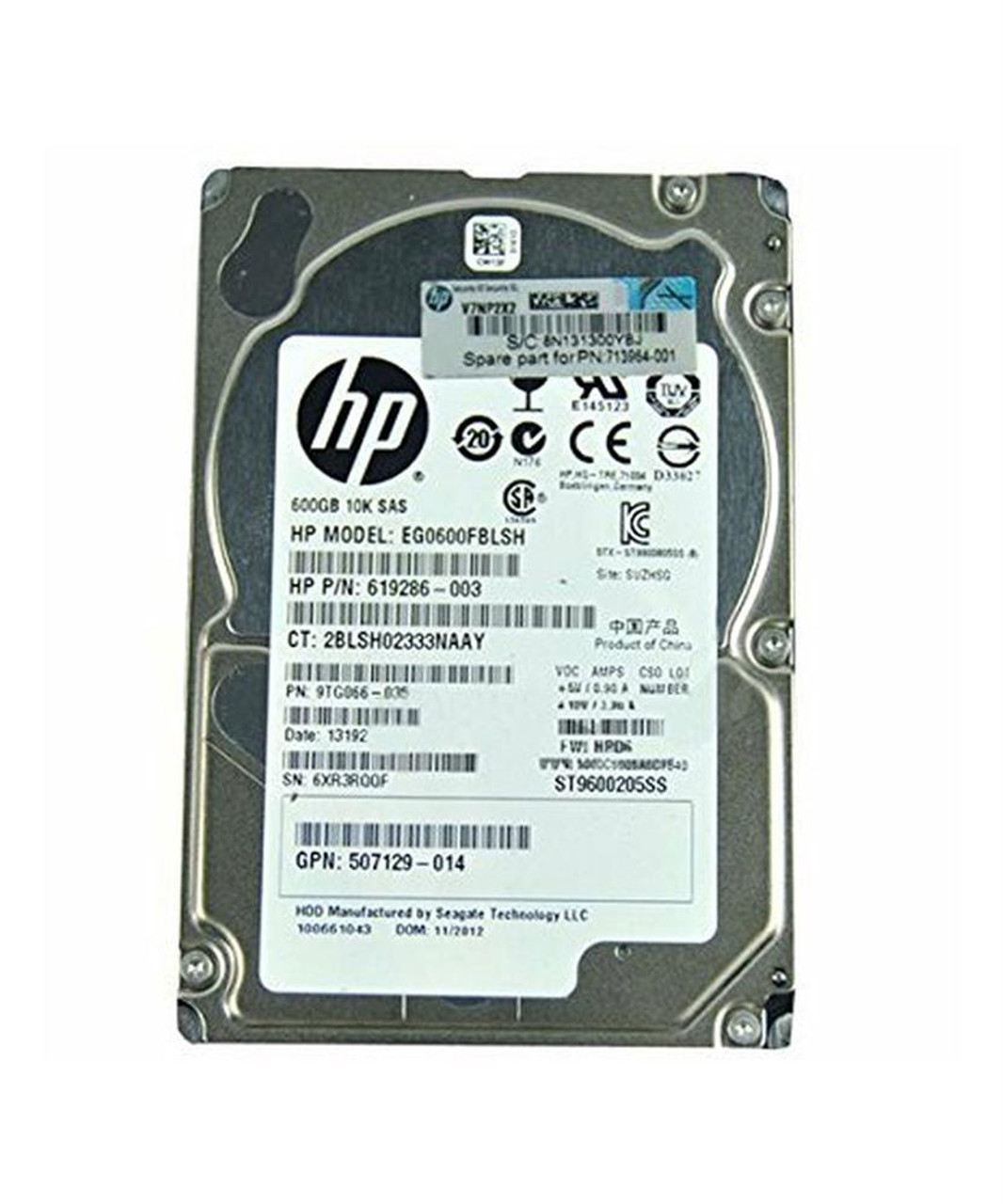 870794-001-RMK HP 600GB 15000RPM SAS 12Gbps 2.5-inch Internal Hard Drive  with Smart Carrier for G8 and G9 Server Systems