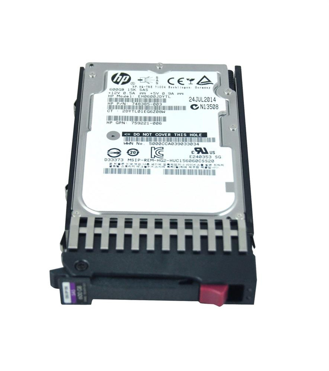 748385-003 HP 600GB 15000RPM SAS 12Gbps Hot Swap 2.5-inch Internal Hard  Drive with Smart Carrier