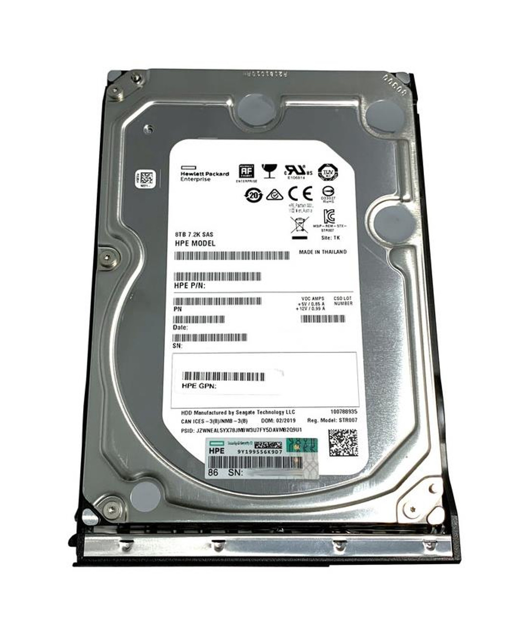 834031-B21#0D1 HPE 8TB 7200RPM SAS 12Gbps Midline 3.5-inch Internal Hard Drive