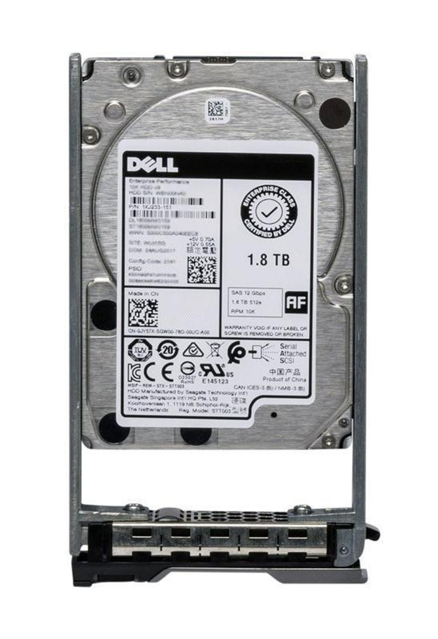 3000026318742.3-CTO Dell EMC 1.8TB 10000RPM SAS 12Gbps 2.5-inch Internal Hard Drive