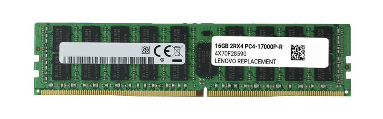 4X70F28590 Lenovo 16GB PC4-17000 DDR4-2133MHz Registered ECC CL15 288-Pin DIMM 1.2V Dual Rank Memory Module