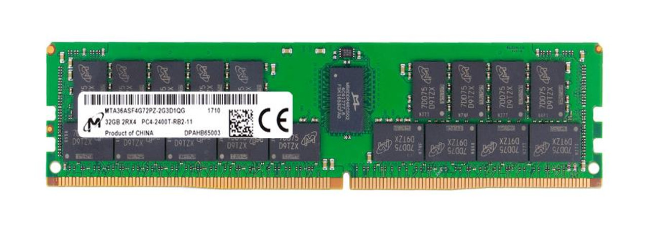 MTA36ASF4G72PZ-2G3 Micron 32GB PC4-19200 DDR4-2400MHz Registered ECC CL17 288-Pin DIMM 1.2V Dual Rank Memory Module