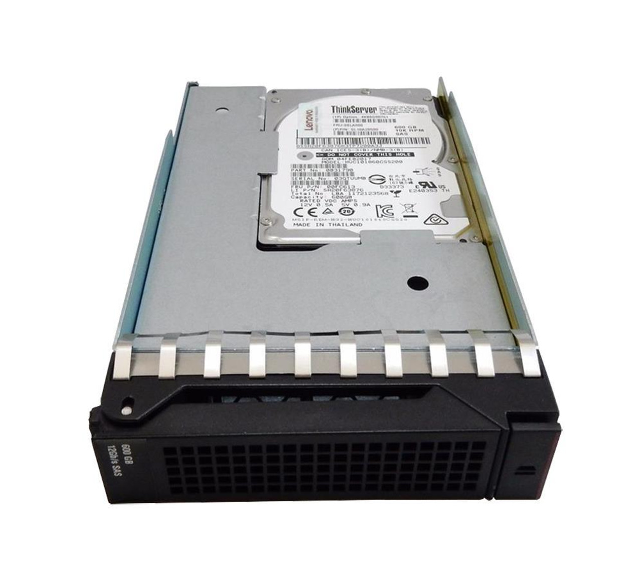 4XB0G88761-A1 Lenovo 600GB 10000RPM SAS 12Gbps Hot Swap 128MB Cache 2.5-inch Internal Hard Drive with 3.5-inch Tray for ThinkServer Gen5