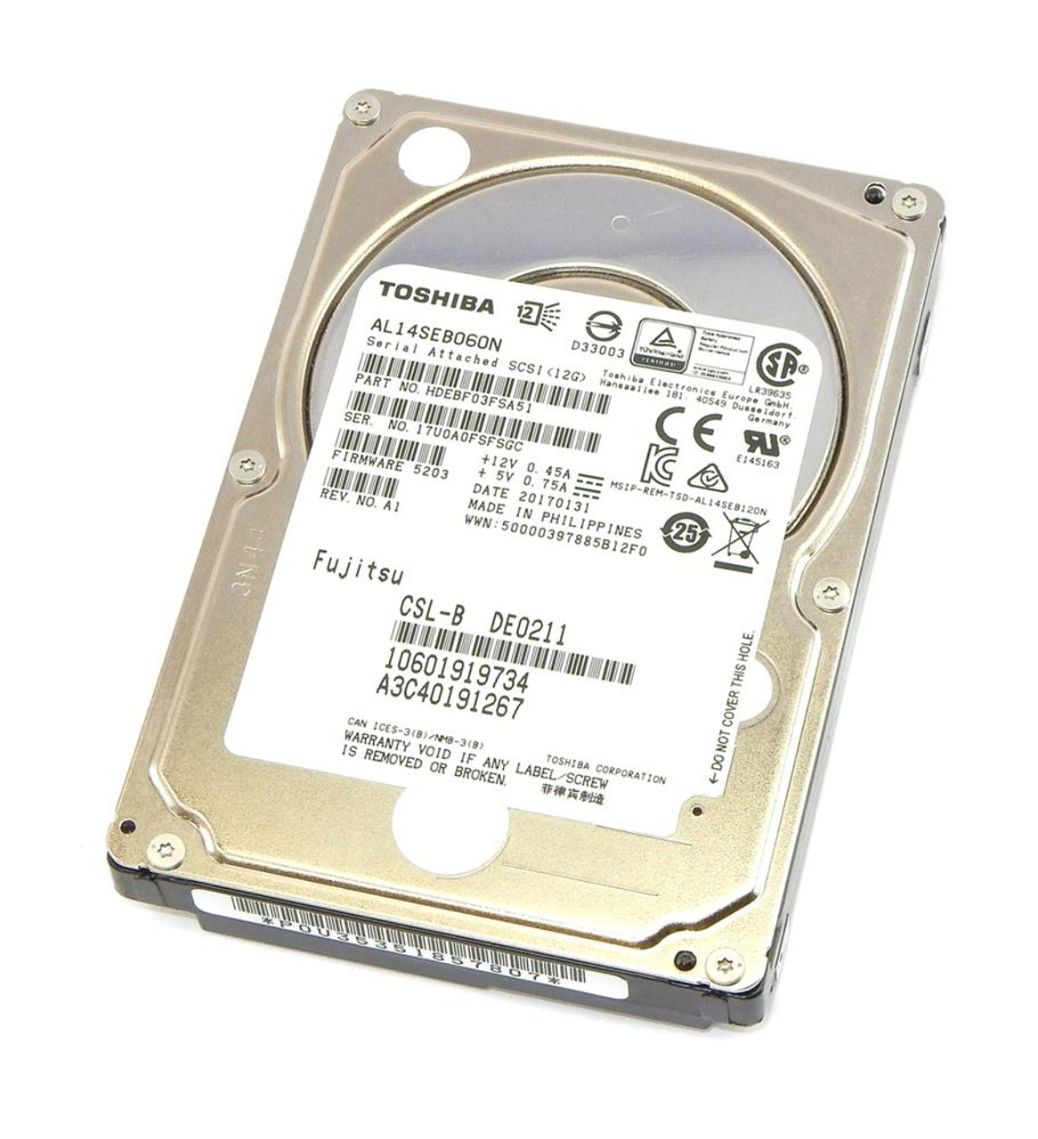 AL14SEB060N Toshiba Enterprise Performance 600GB 10000RPM SAS 12Gbps 128MB Cache (512n) 2.5-inch Internal Hard Drive