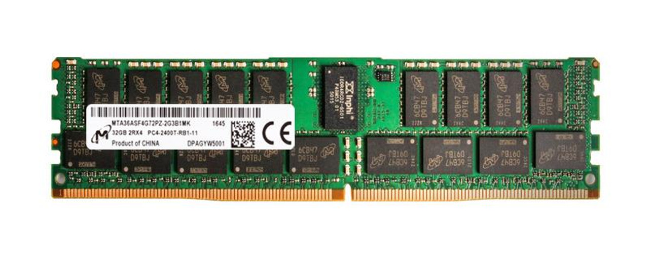 MTA36ASF4G72PZ-2G3B1 Micron 32GB PC4-19200 DDR4-2400MHz Registered ECC CL17 288-Pin DIMM 1.2V Dual Rank Memory Module