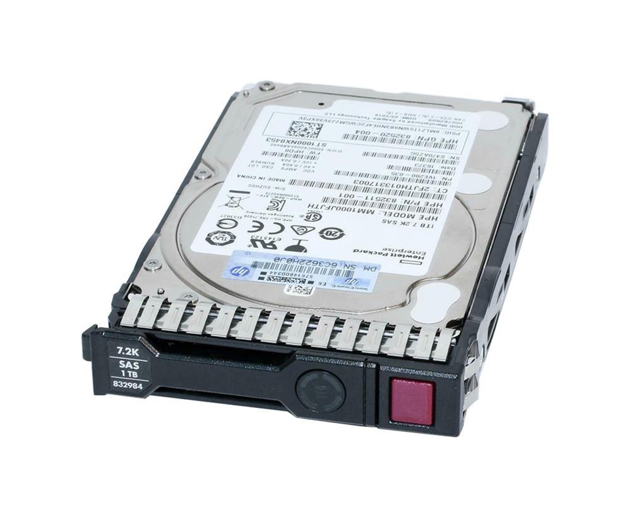 832984-001N HPE 1TB 7200RPM SAS 12Gbps Midline 2.5-inch Internal Hard Drive with Smart Carrier
