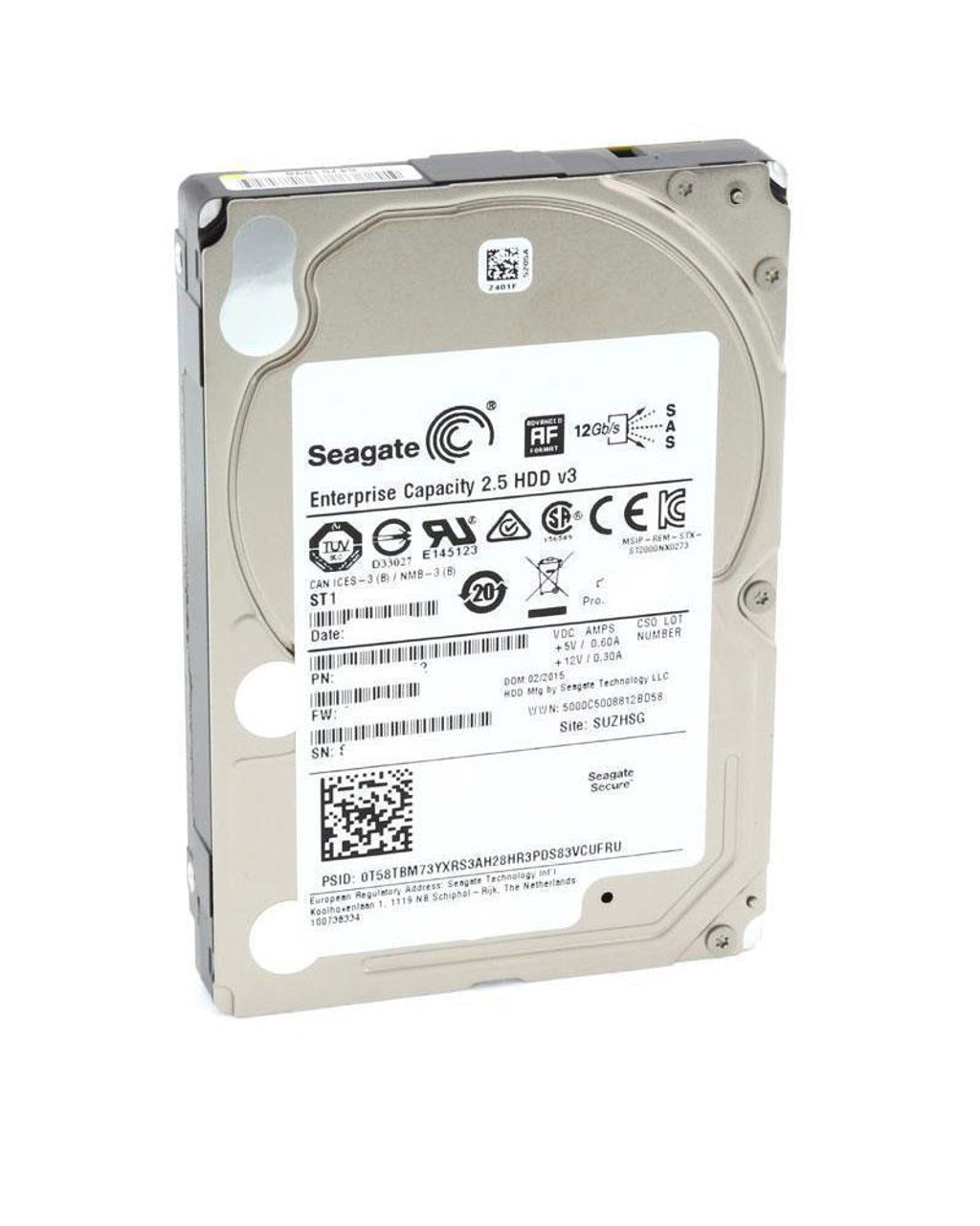 ST1000NX0363-40PK Seagate Enterprise 1TB 7200RPM SAS 12Gbps 128MB Cache (SED / 4Kn) 2.5-inch Internal Hard Drive (40-Pack)