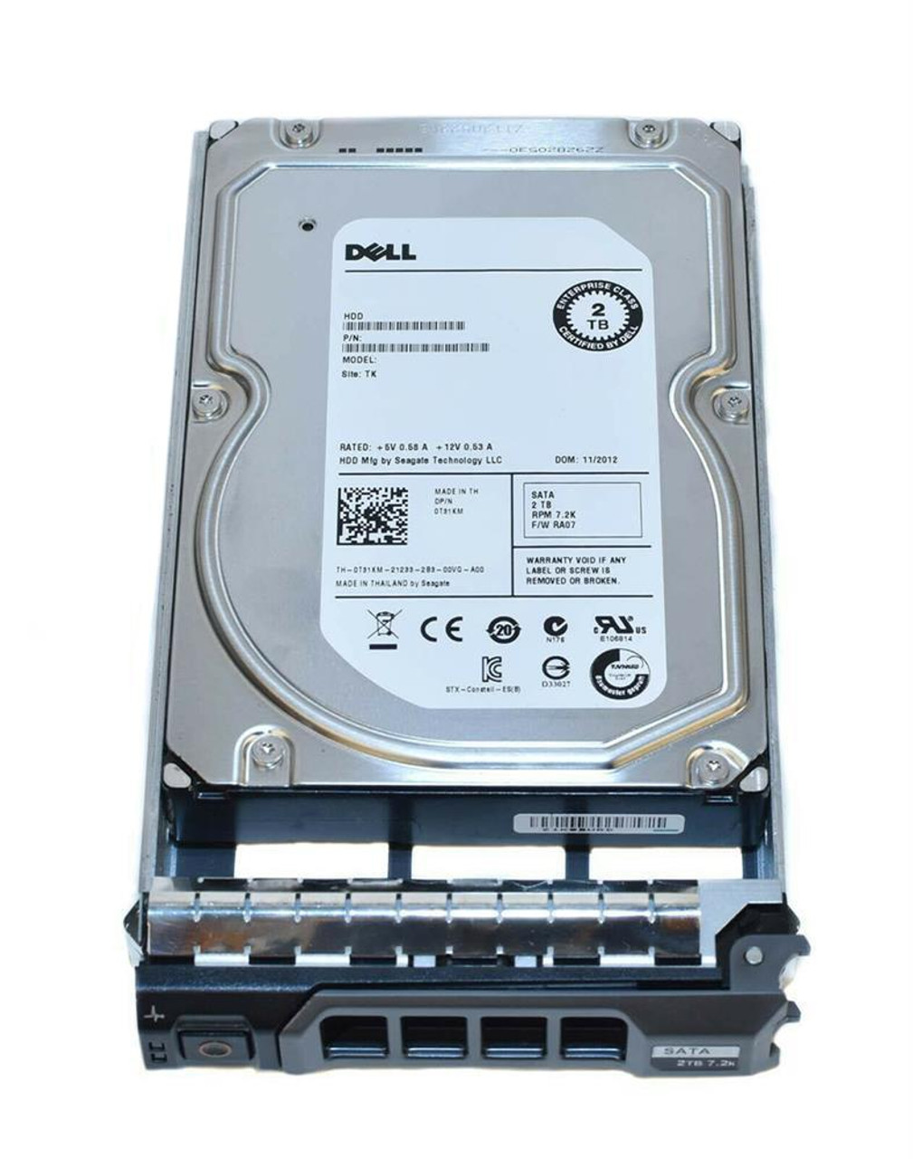 0FJ4N7 Dell 2TB 7200Rpm SATA 6Gbps Hot Swappable 2.5 Inch Hard Drive