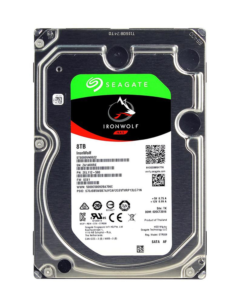 2EL112-500 Seagate IronWolf 8TB 7200RPM SATA 6Gbps 256MB Cache 3.5