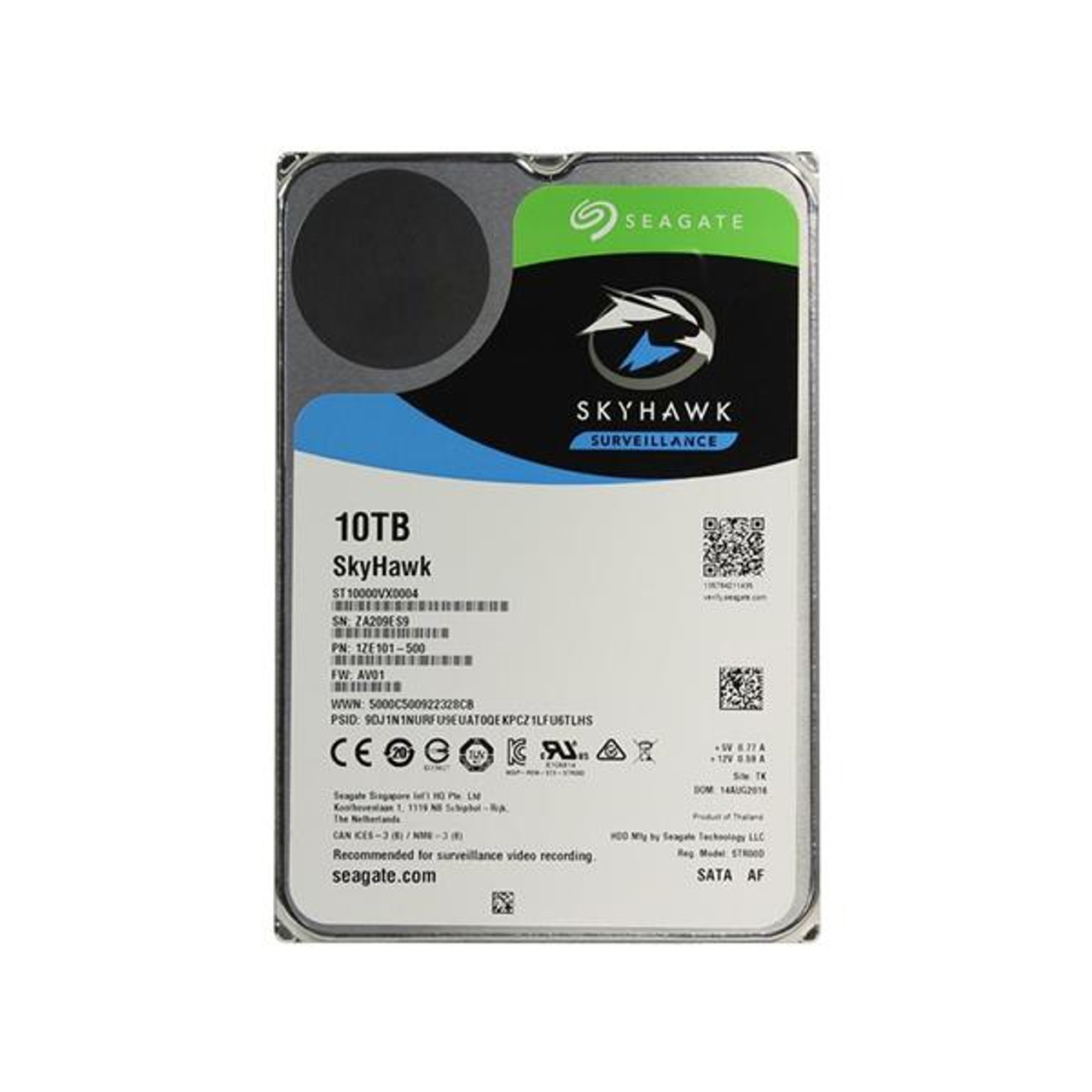 ST1000VX0004 Seagate SkyHawk 10TB 7200RPM SATA 6Gbps 256MB Cache