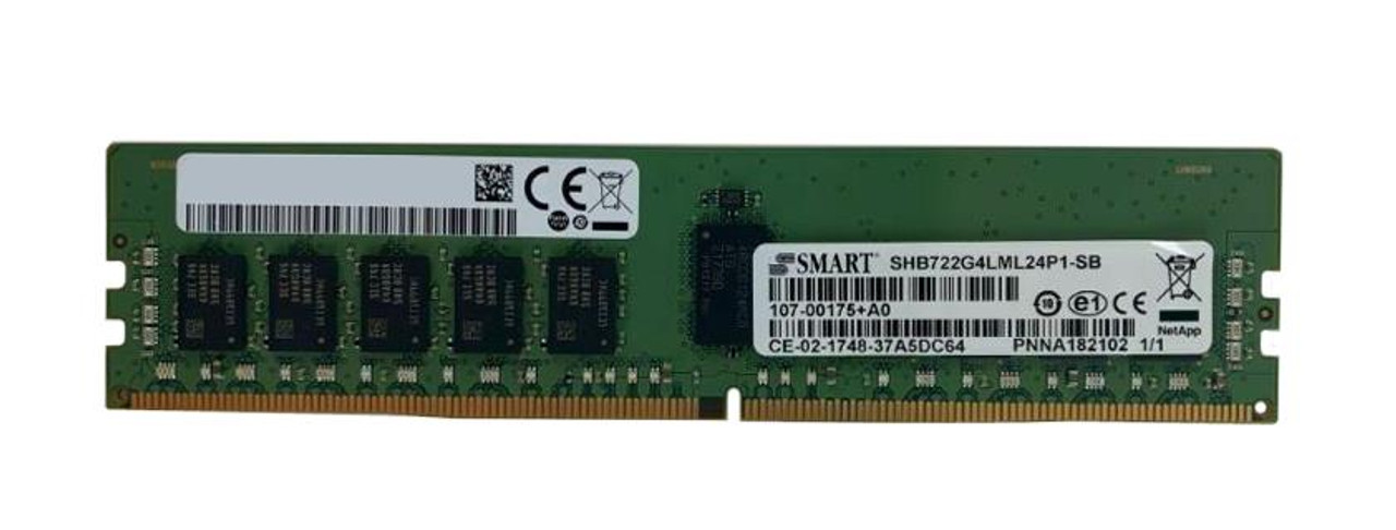 107-00175 NetApp 16GB PC4-19200 DDR4-2400MHz Registered ECC CL17 288-Pin DIMM 1.2V Single Rank Memory Module