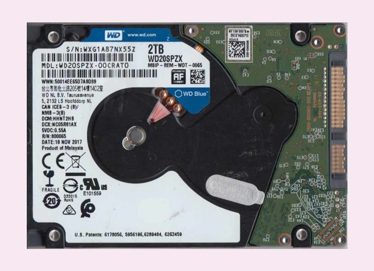 WD20SPZX-00CRAT0 Western Digital Blue 2TB 5400RPM SATA 6Gbps 128MB Cache 2.5-inch Internal Hard Drive